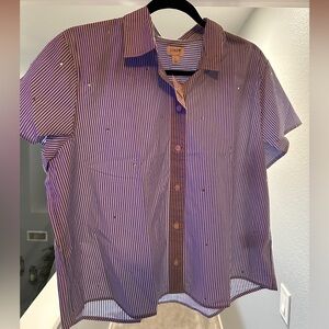 J. Crew Factory  Jeweled short-sleeve Button Down Shirt